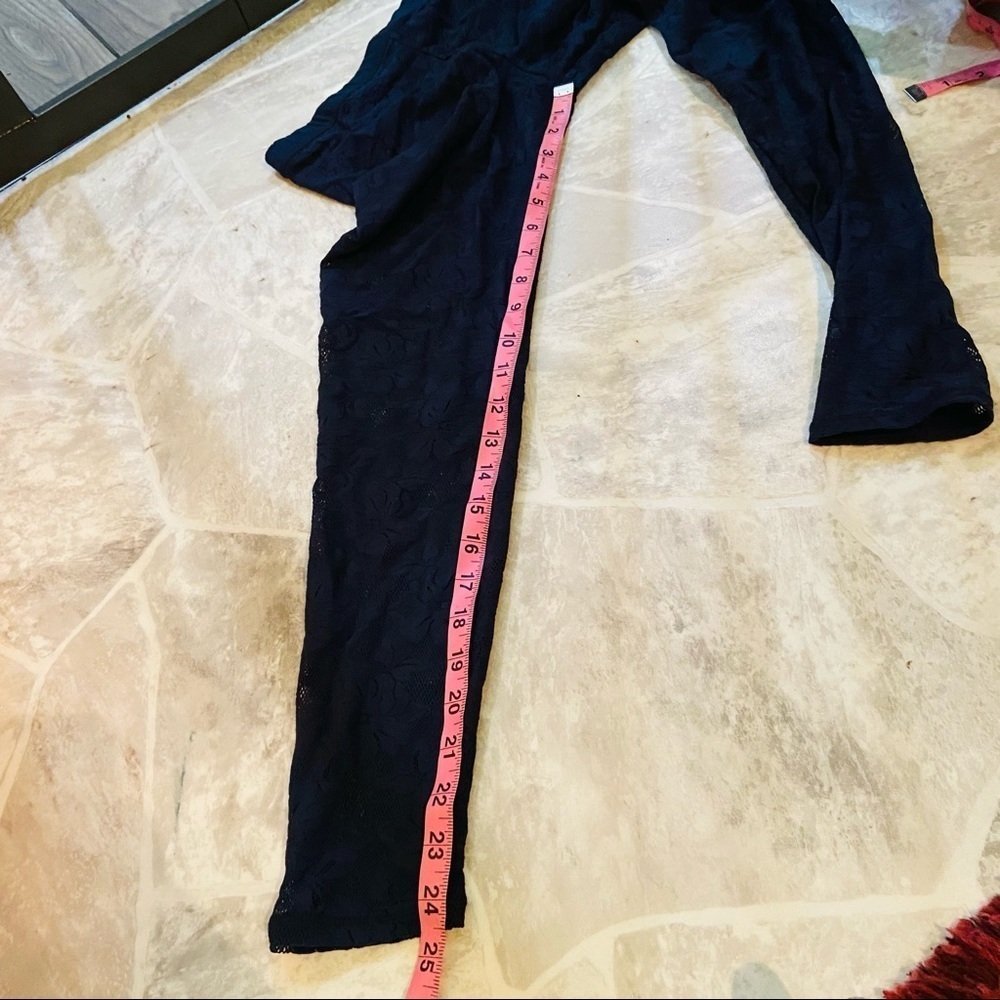 RUEHL NO.925 navy lace mesh ankle stretch leggings size medium - Picture 14 of 14